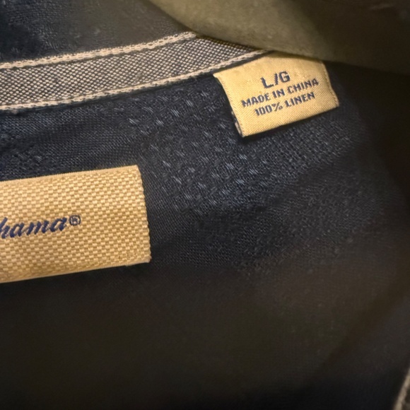 Mens Tommy Bahama navy Linen shirt Size L - Picture 4 of 6